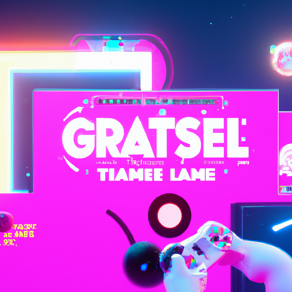 PlayForge Arcade hero: neon arcade scene with players and HUD